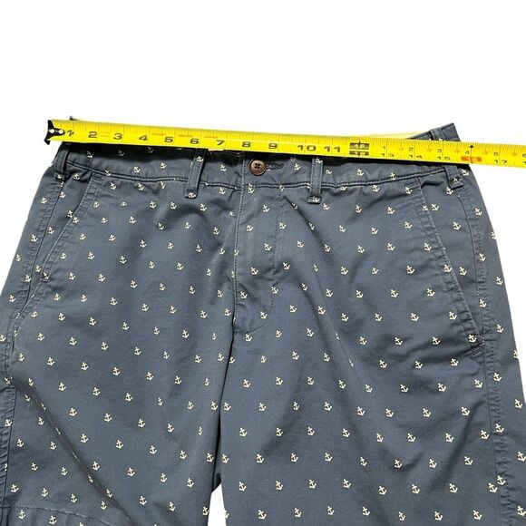 ABERCROMBIE & FITCH Men’s Stretch Blue Anchor Print Short Size 31 - Picture 6 of 7